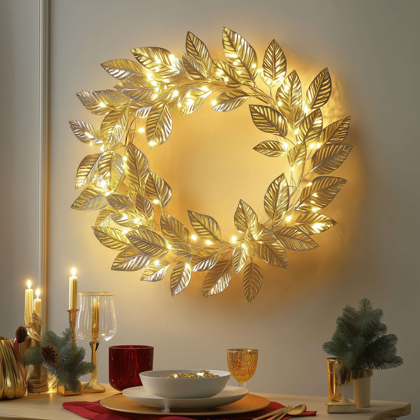 Golden Leaf Wreath 1