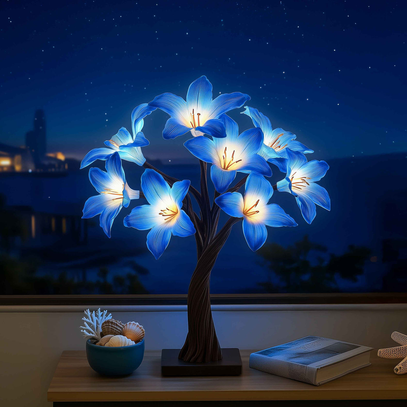 Twilight Lily Lamp blue 1