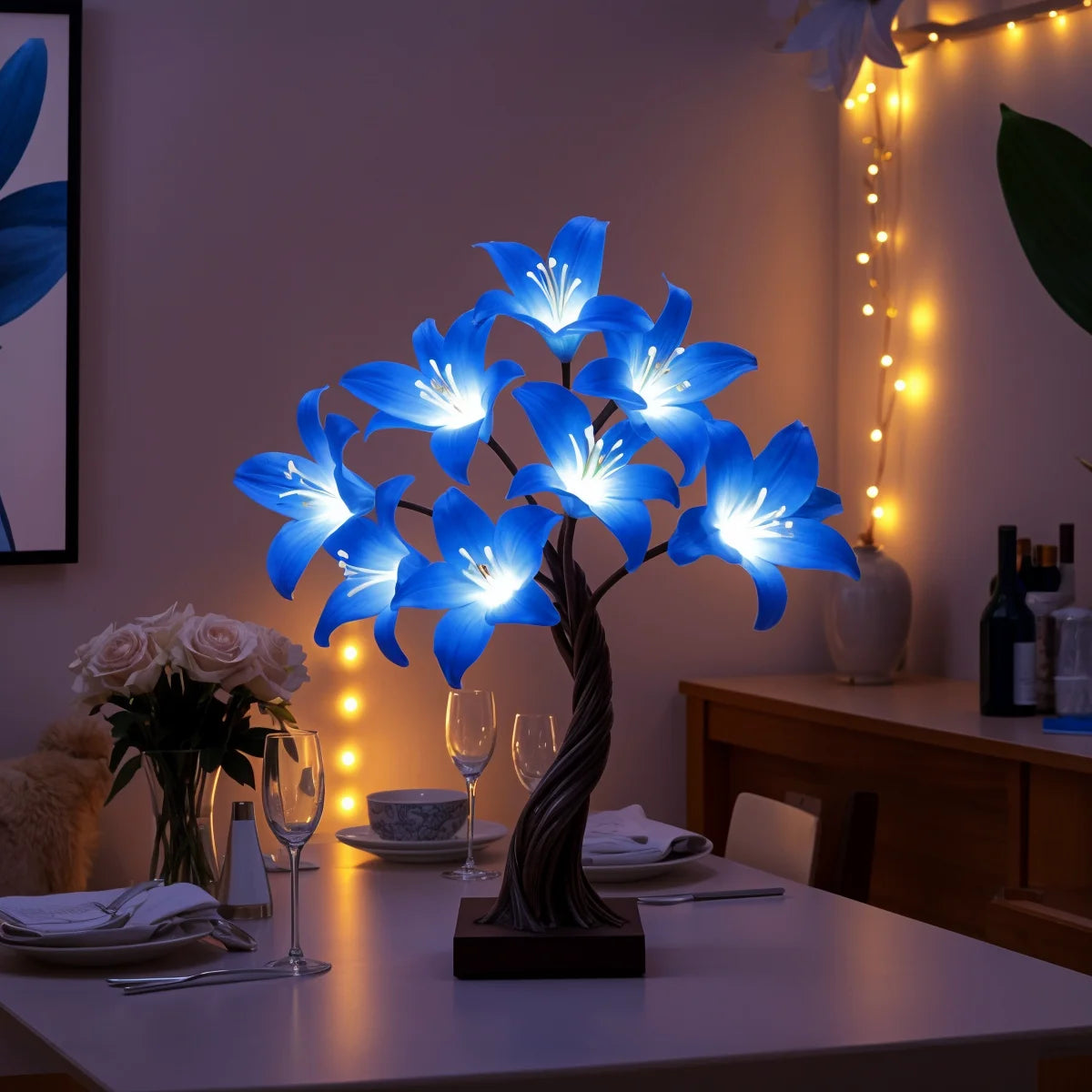 Twilight Lily Lamp blue 6